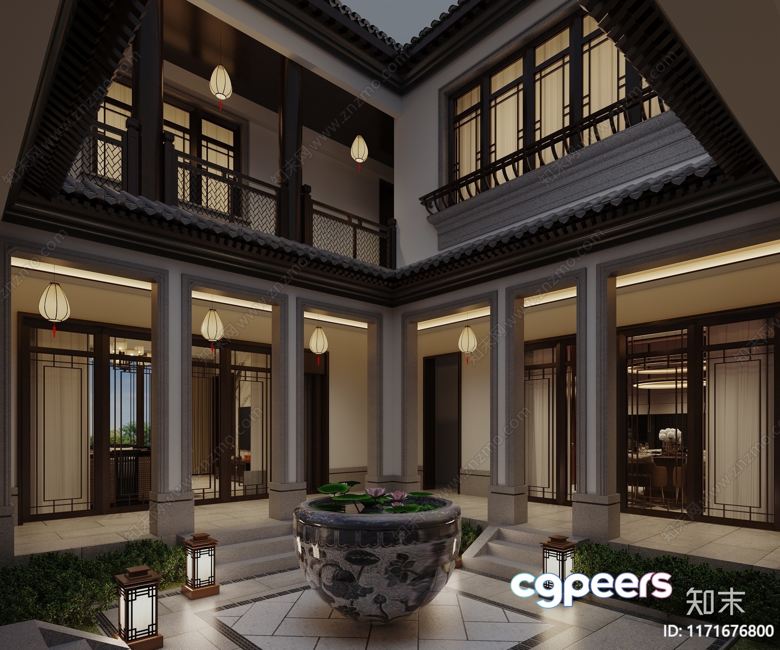 A Traditional Chinese Courtyard 3D Model - 11639 - CORONA Render