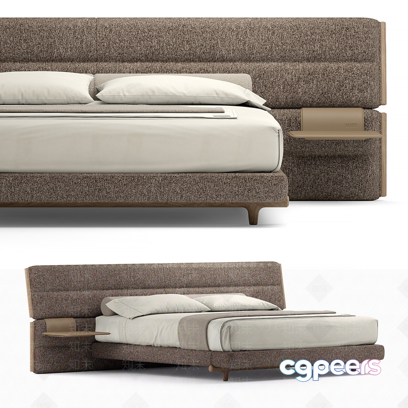 Modern Bed Frame 3D Model - 9205 - VRAY Render