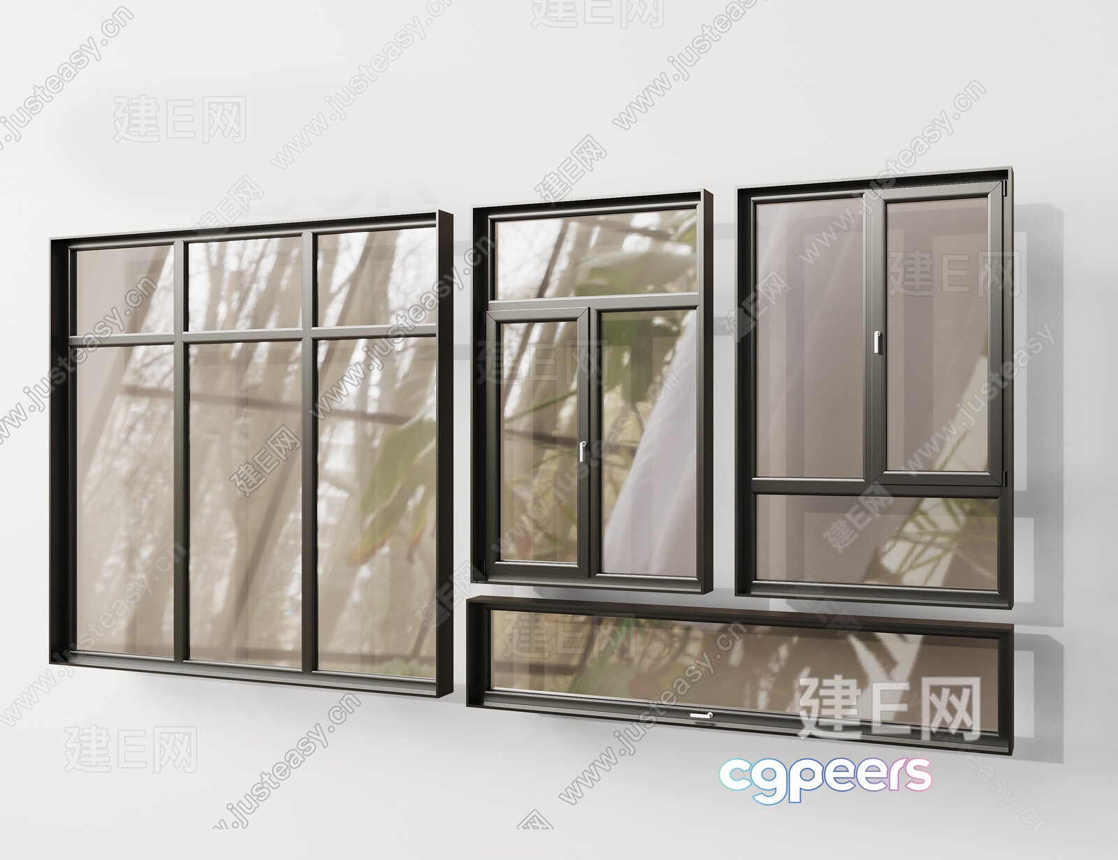 Modern Window Frames 3D Model - 2195 - VRAY Render