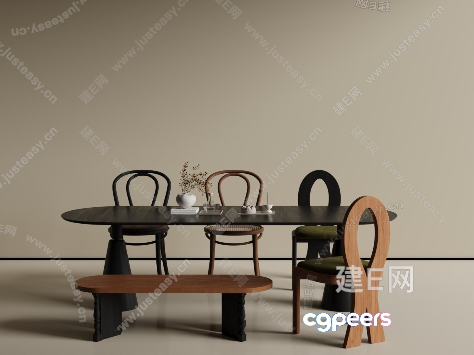 Modern Dining Room 3D Model - 6809 - VRAY Render
