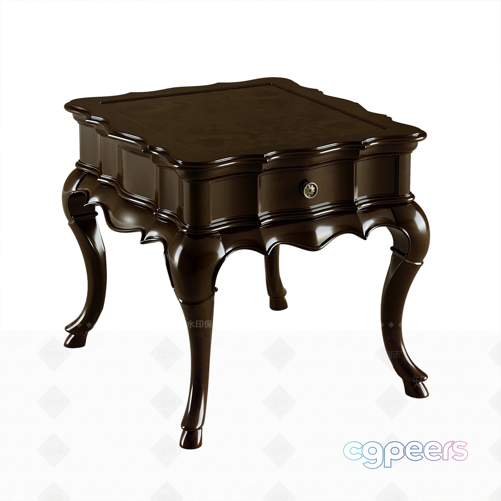 A Dark Wood Table 3D Model - 8627 - VRAY Render A Dark Wood Table 3D Model - 8627 - VRAY Render