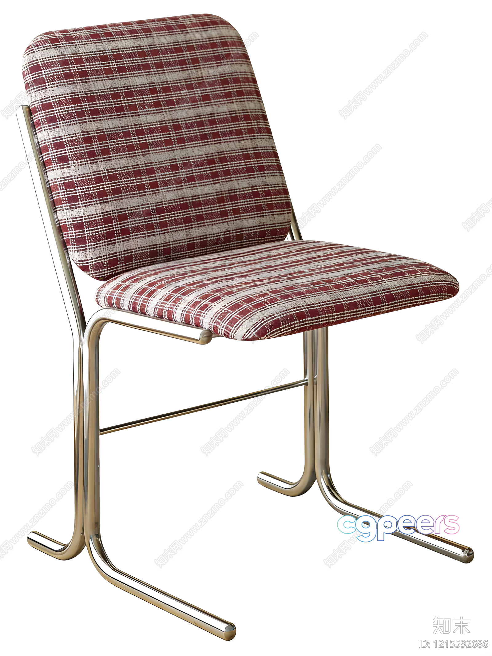 A Red And White Plaid Chair 3D Model - 10184 - VRAY Render A Red And White Plaid Chair 3D Model - 10184 - VRAY Render