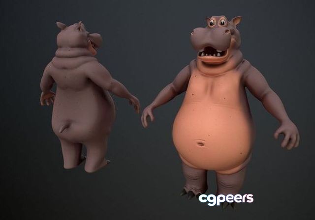 3D Game Assets - Cartoon Hippo Low-poly 3D Game Assets - Cartoon Hippo Low-poly