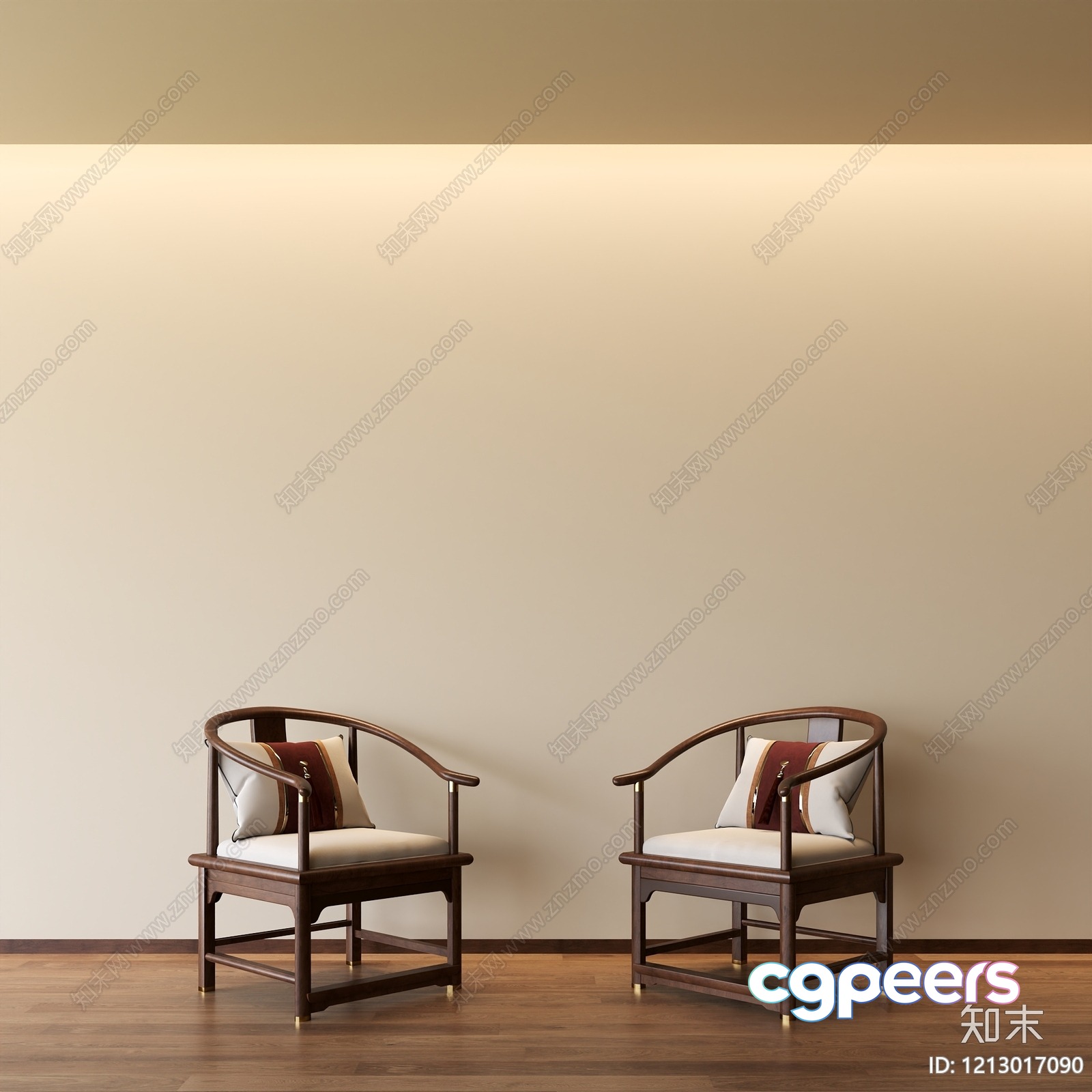 Two Wooden Chairs 3D Model - 20764 - VRAY Render