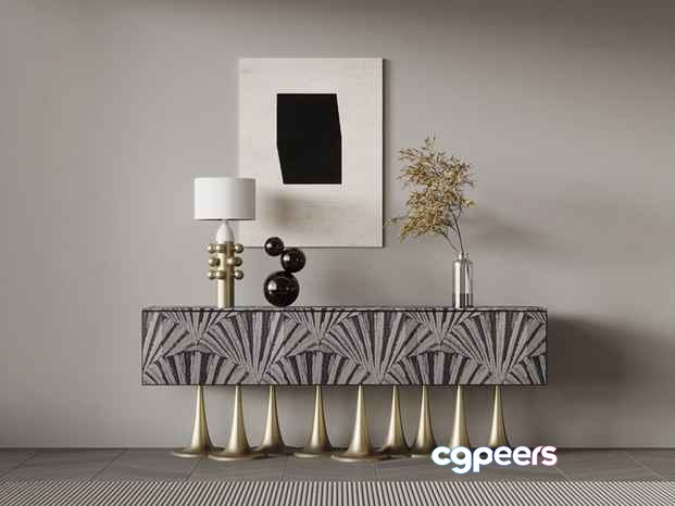 Modern Sideboard 3D Model - 6429 - VRAY Render