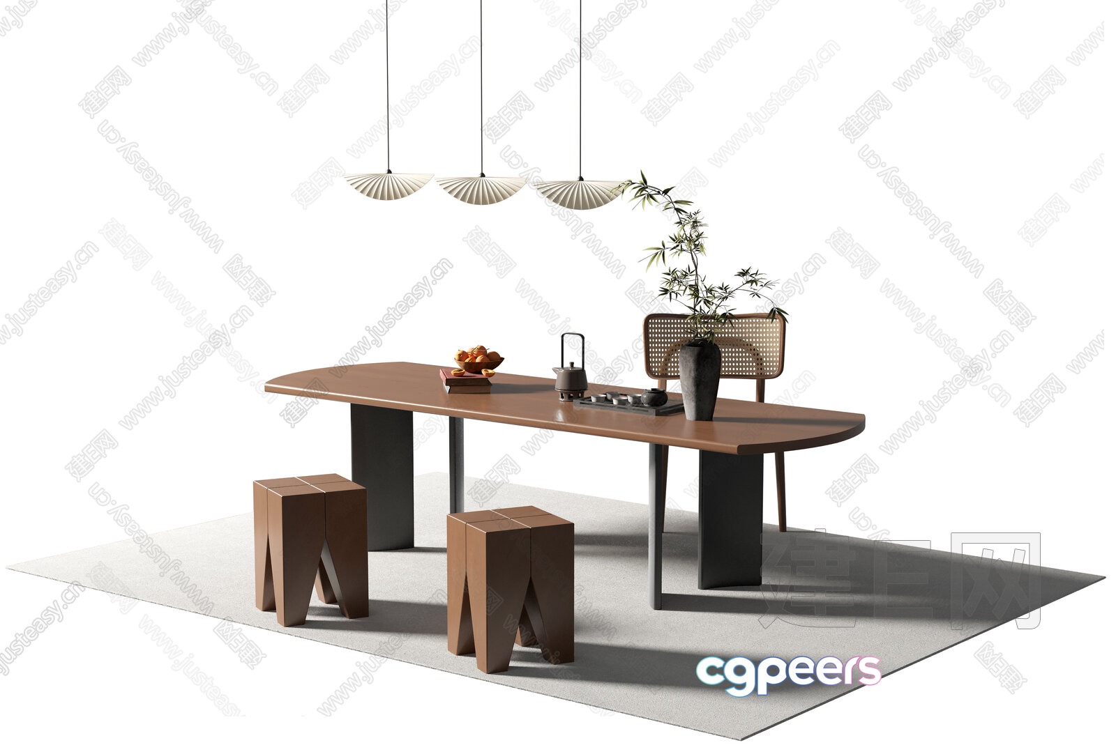 A Modern Dining Table 3D Model - 4639 - VRAY Render A Modern Dining Table 3D Model - 4639 - VRAY Render