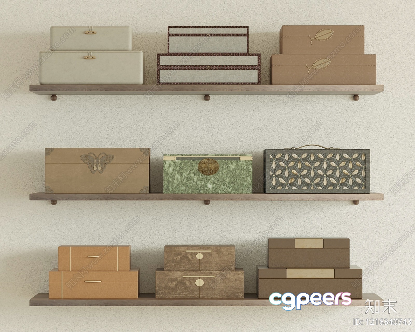 Wooden Decorative Boxes 3D Model - 15027 - VRAY Render Wooden Decorative Boxes 3D Model - 15027 - VRAY Render