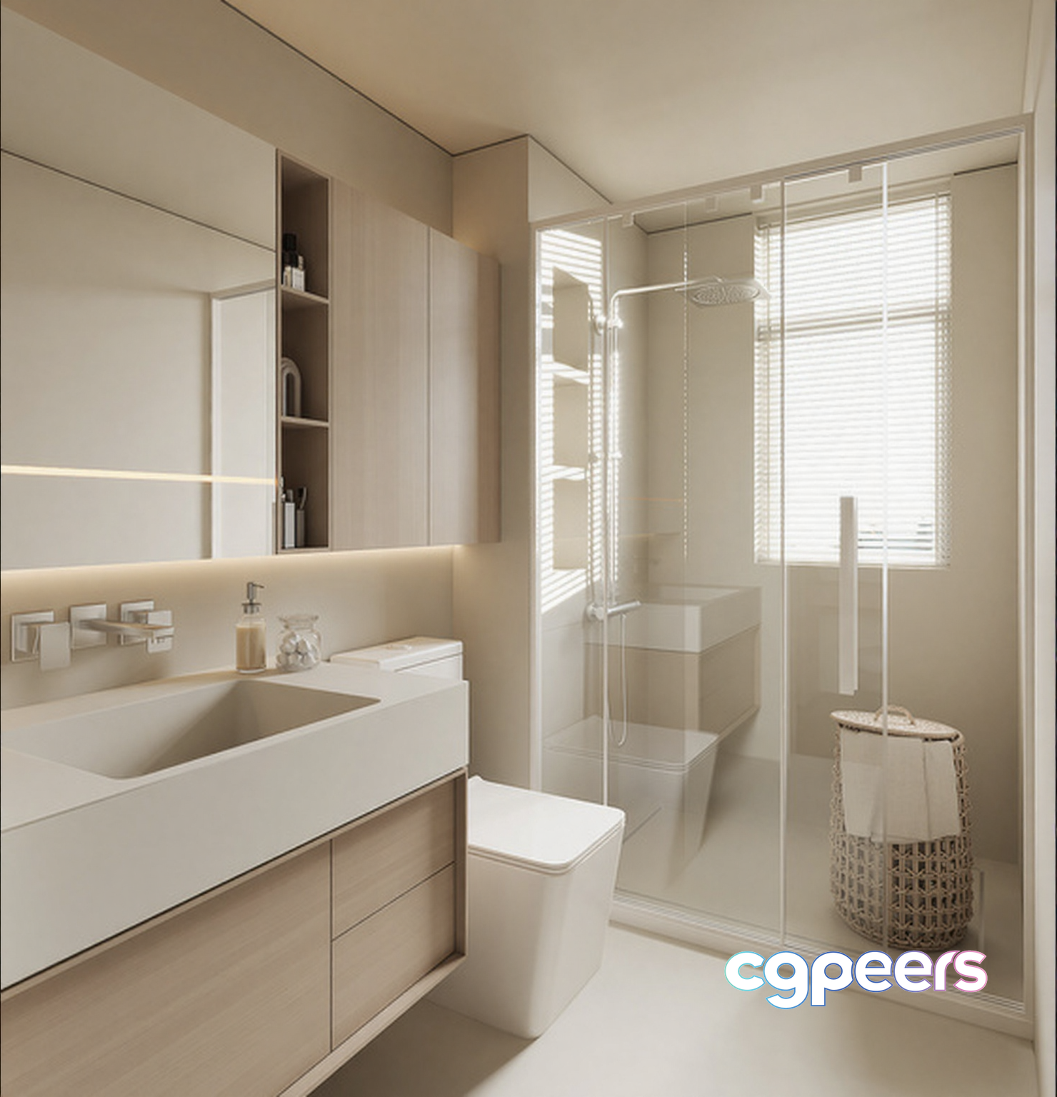 Modern Bathroom Design 3D Model - 6726 - VRAY Render