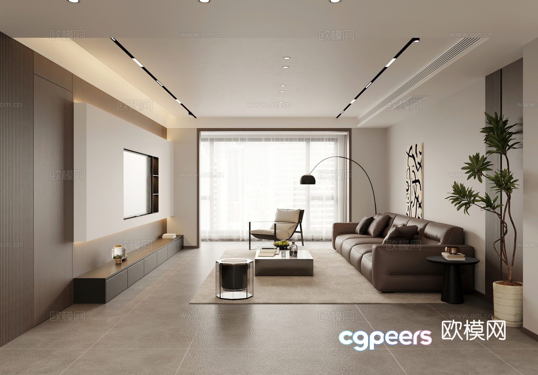 Modern Living Room 3D Model - 10080 - VRAY Render Modern Living Room 3D Model - 10080 - VRAY Render