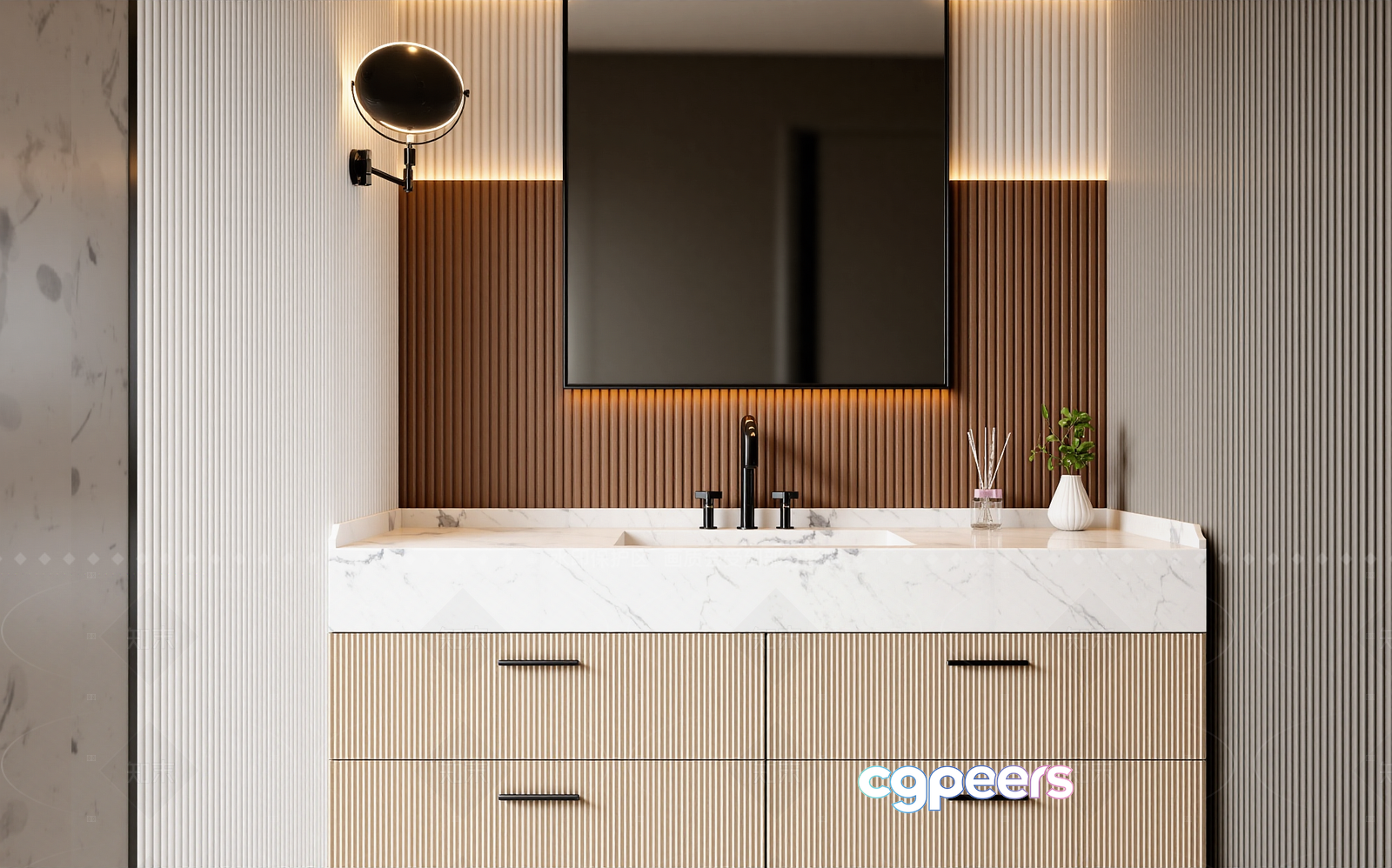 Modern Bathroom Vanity 3D Model - 16846 - VRAY Render Modern Bathroom Vanity 3D Model - 16846 - VRAY Render