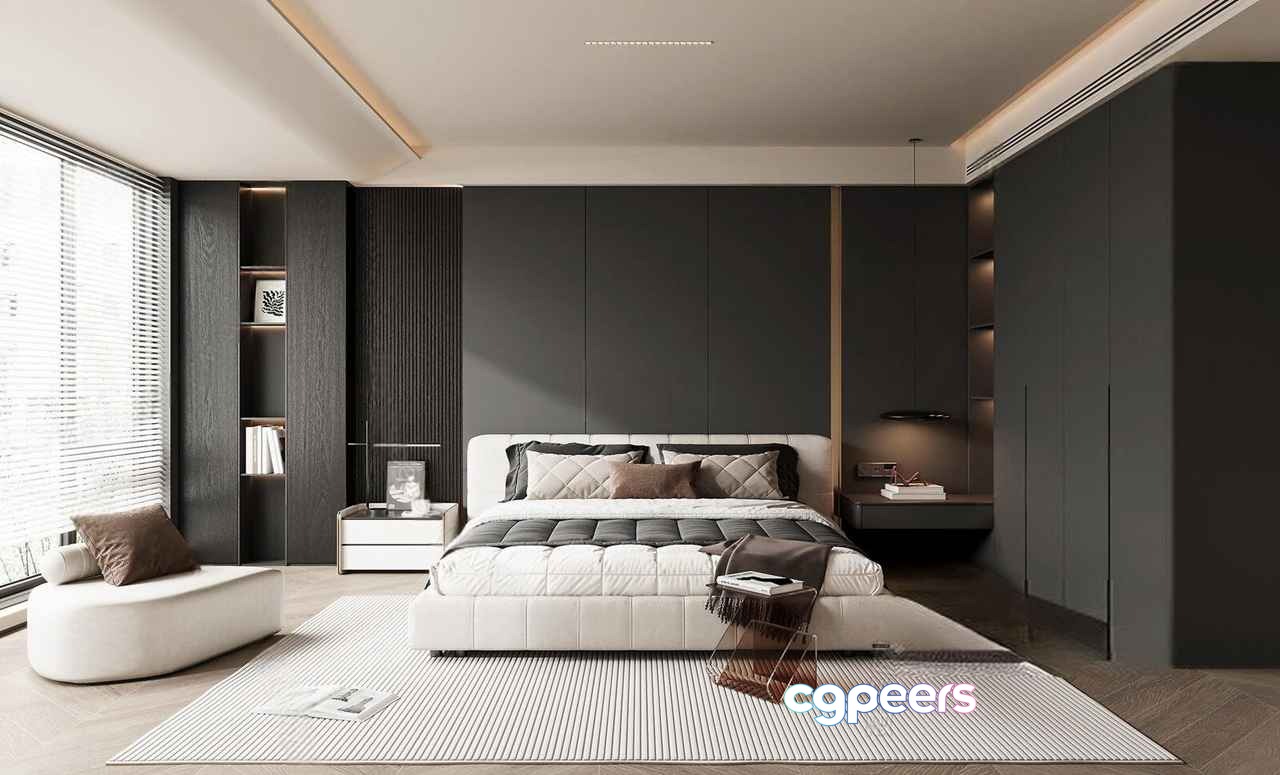 Modern Master Bedroom 3D Model - 23717 - VRAY Render Modern Master Bedroom 3D Model - 23717 - VRAY Render