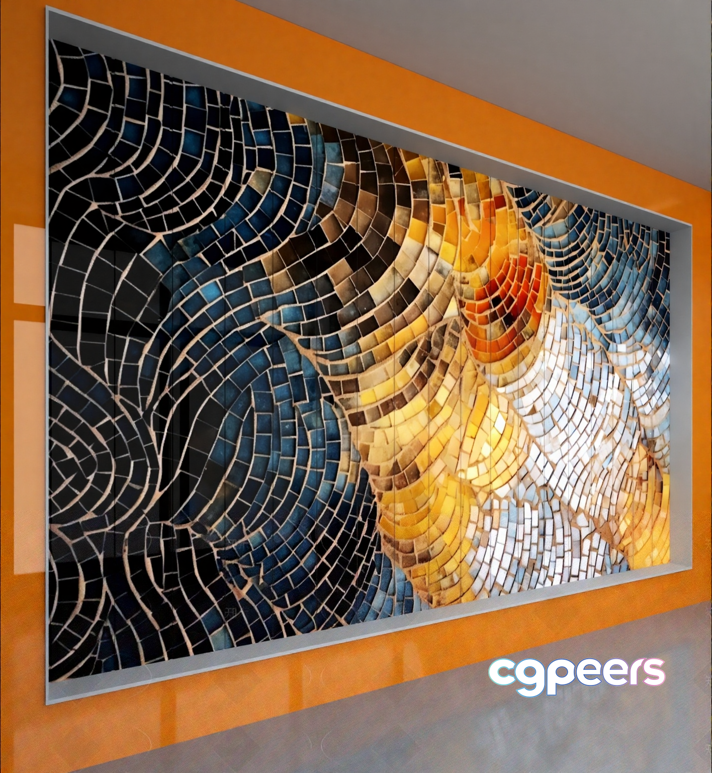 Abstract Mosaic Artwork 3D Model - 19773 - VRAY Render