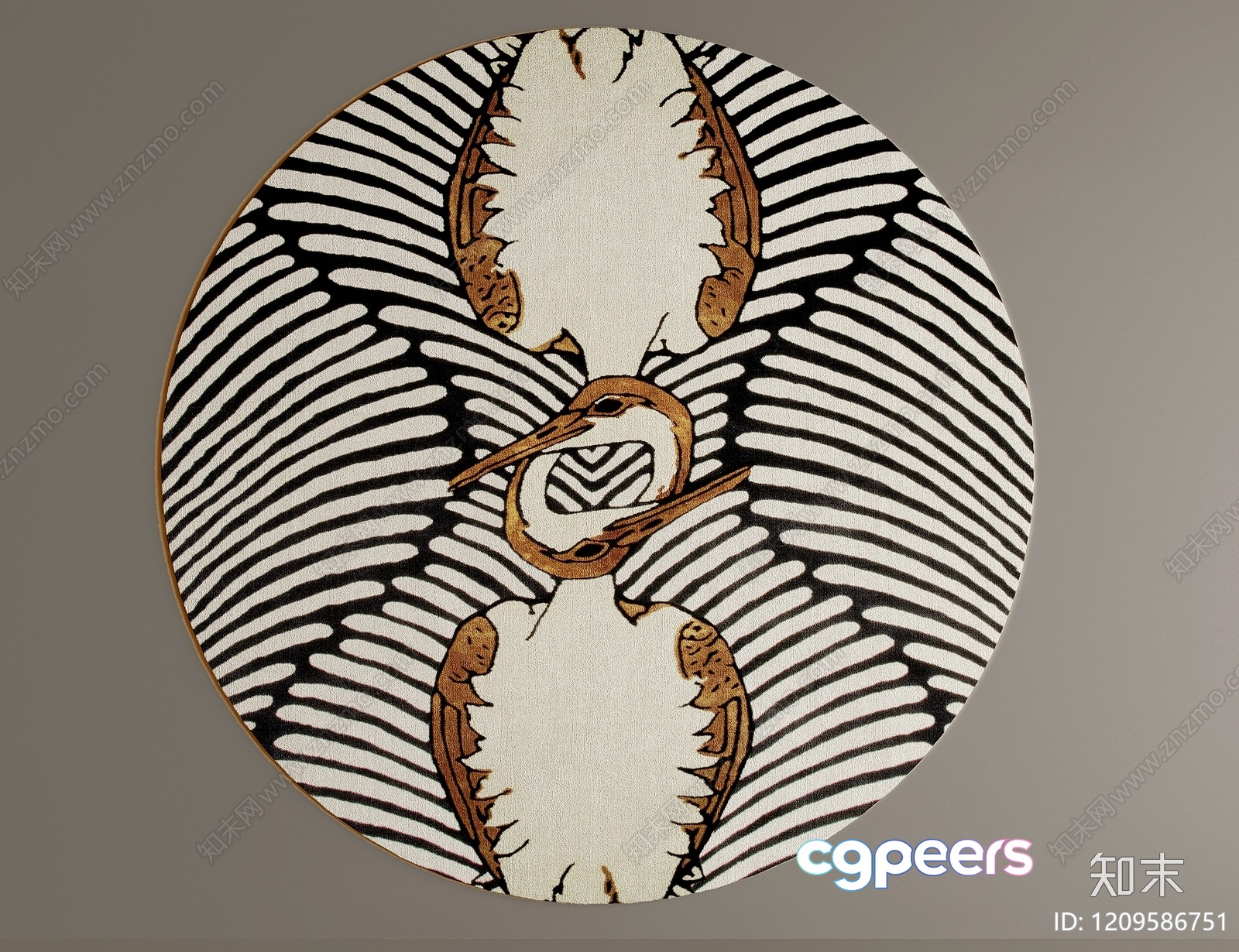 The Image Features A Circular Object With A Bird Design 3D Model - 16697 - VRAY Render The Image Features A Circular Object With A Bird Design 3D Model - 16697 - VRAY Render