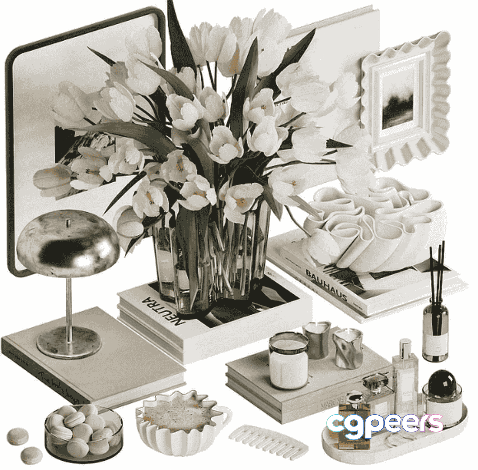White Home Decor 3D Model - 11989 - CORONA Render