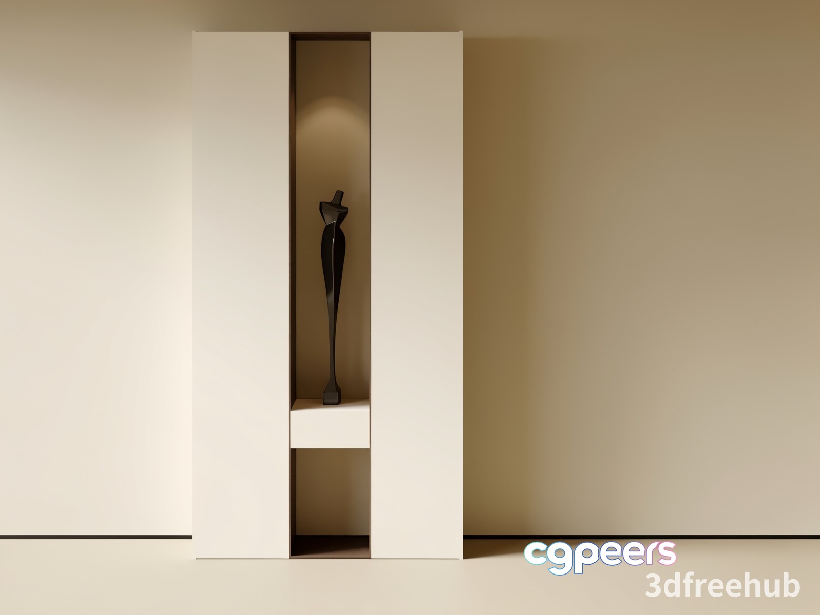 A Black Sculpture Of A Woman 3D Model - 19944 - VRAY Render