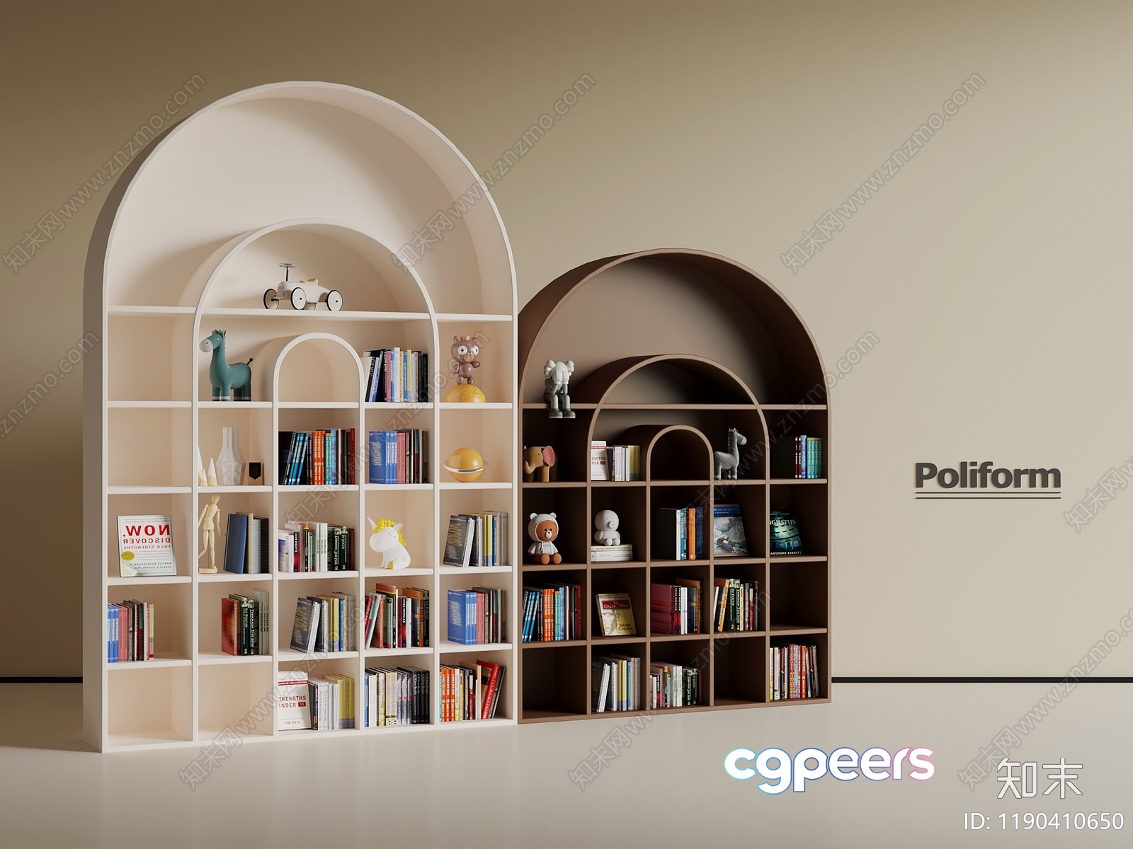 Modern Bookshelves 3D Model - 8794 - VRAY Render