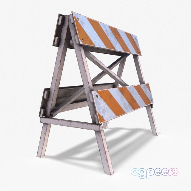 3D Game Assets - Roadworks Barricade Dirt 3D Game Assets - Roadworks Barricade Dirt
