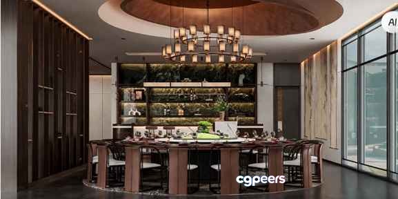 Dining Room With Chandelier 3D Model - 6701 - VRAY Render Dining Room With Chandelier 3D Model - 6701 - VRAY Render