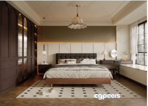 Cozy Bedroom 3D Model - 868 - VRAY Render