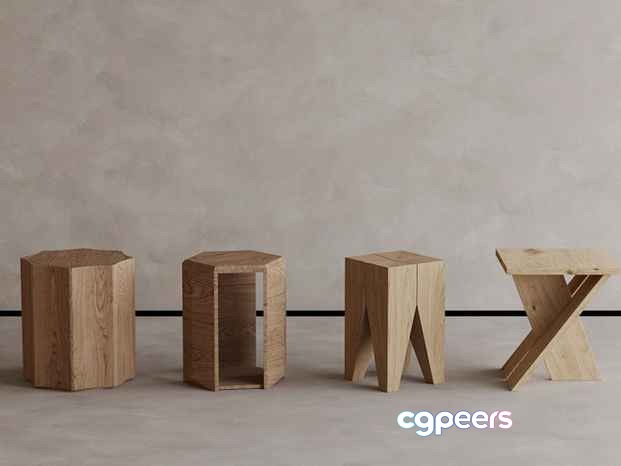 Wooden Stools 3D Model - 5120 - VRAY Render Wooden Stools 3D Model - 5120 - VRAY Render