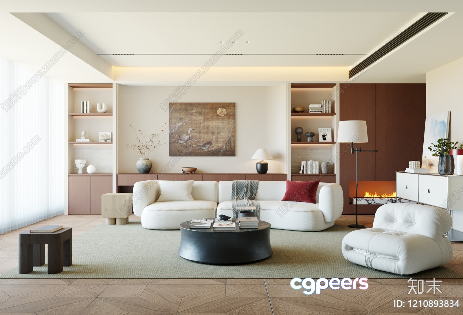 Modern Living Room 3D Model - 1455 - VRAY Render Modern Living Room 3D Model - 1455 - VRAY Render