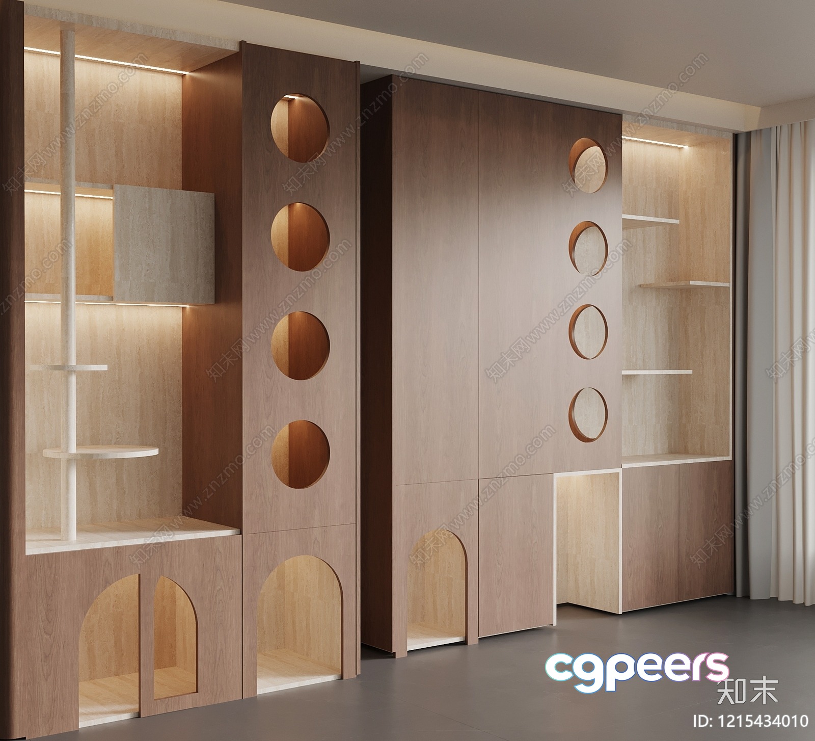 Modern Wood Shelving 3D Model - 15512 - VRAY Render Modern Wood Shelving 3D Model - 15512 - VRAY Render