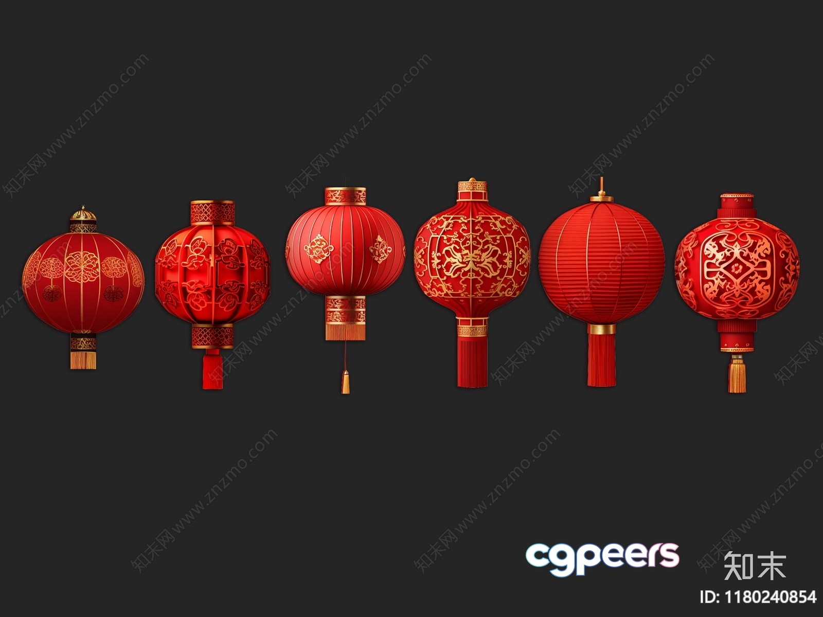 Chinese Lanterns 3D Model - 4125 - VRAY Render Chinese Lanterns 3D Model - 4125 - VRAY Render