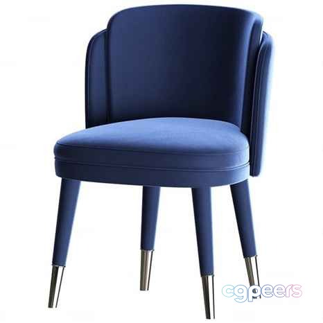 Blue Velvet Chair 3D Model - 9124 - CORONA Render Blue Velvet Chair 3D Model - 9124 - CORONA Render