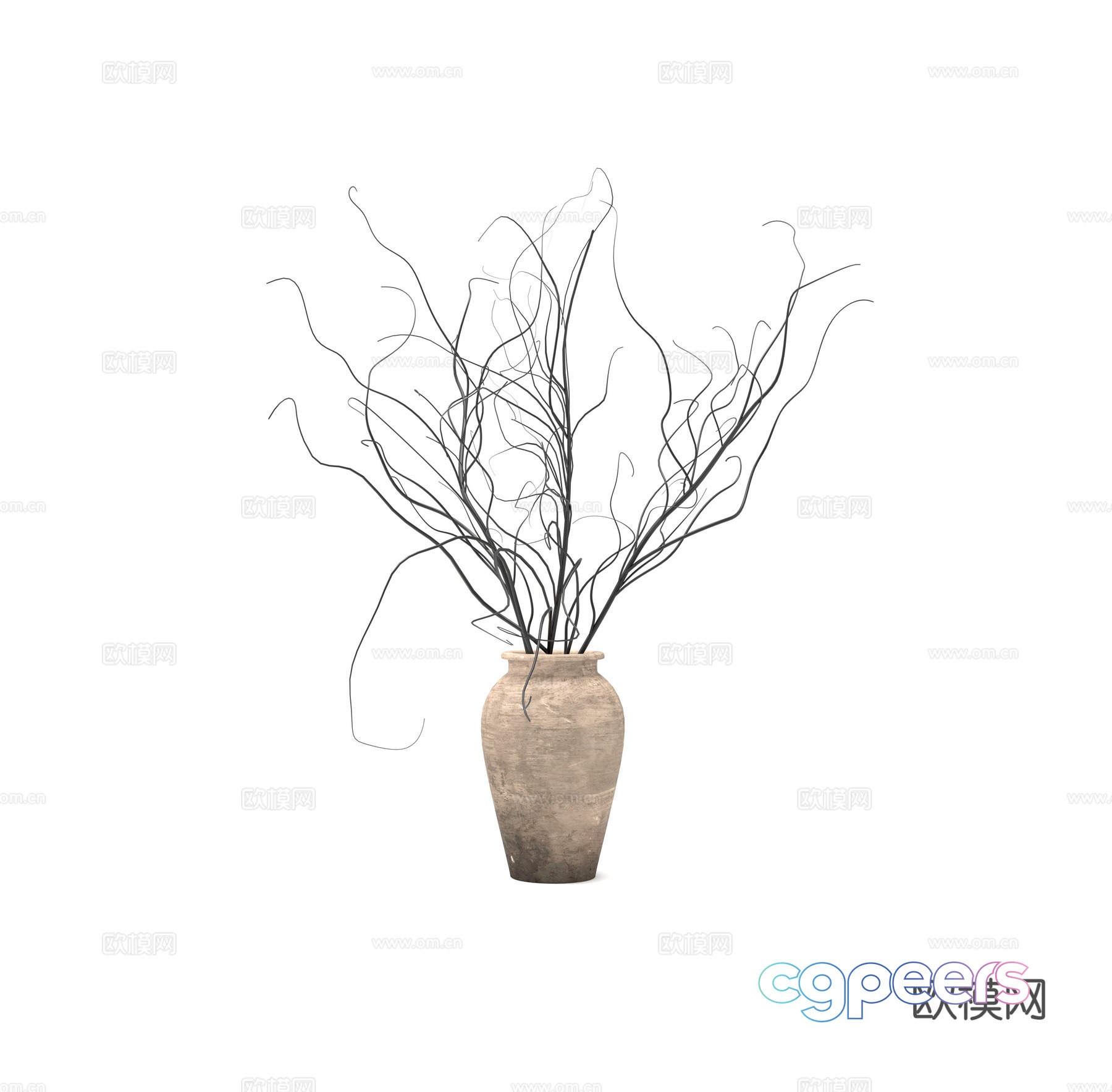 A Vase With Branches 3D Model - 657 - VRAY Render