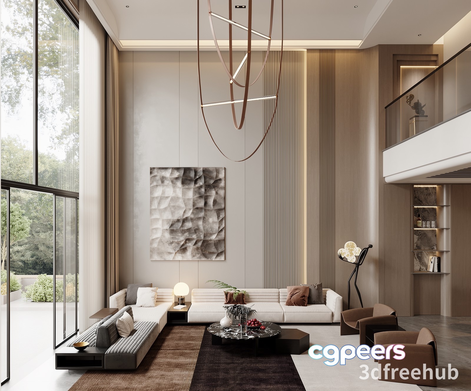 Modern Living Room 3D Model - 20828 - VRAY Render