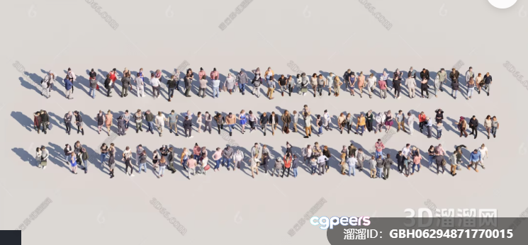 A Group Of People 3D Model - 17546 - VRAY Render