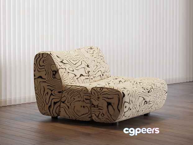 Modern Patterned Chair 3D Model - 16754 - VRAY Render Modern Patterned Chair 3D Model - 16754 - VRAY Render