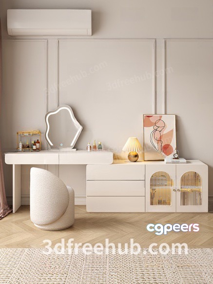 Modern White Vanity 3D Model - 18528 - VRAY Render