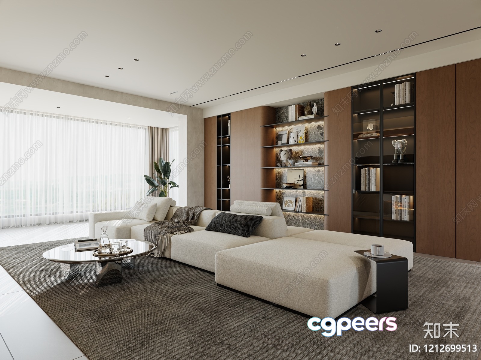 Modern Living Room 3D Model - 3284 - VRAY Render