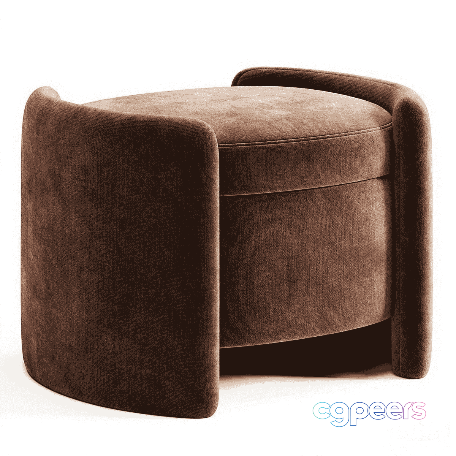 Modern Brown Ottoman 3D Model - 10702 - CORONA Render