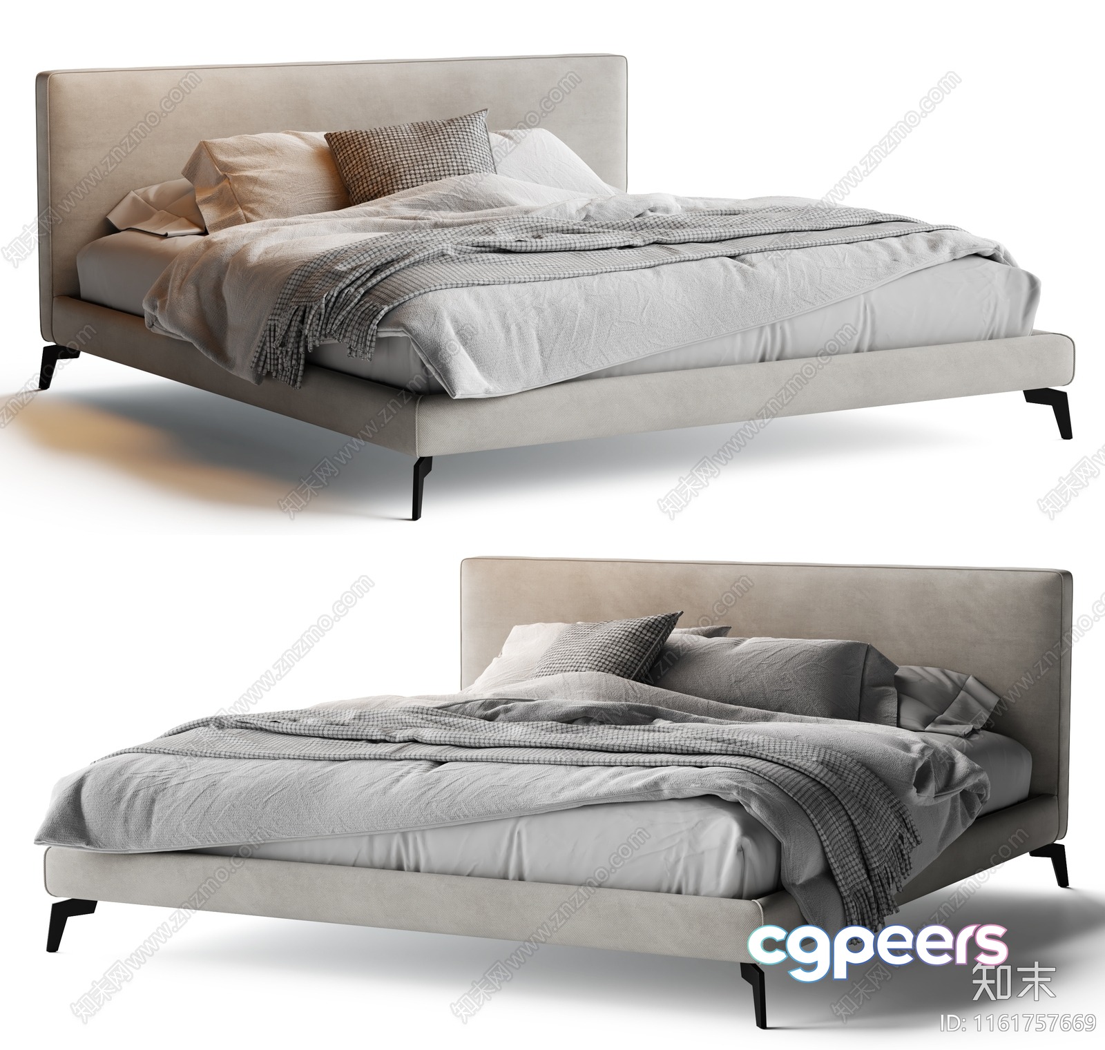 Cozy Bed With Pillows 3D Model - 8577 - VRAY Render Cozy Bed With Pillows 3D Model - 8577 - VRAY Render