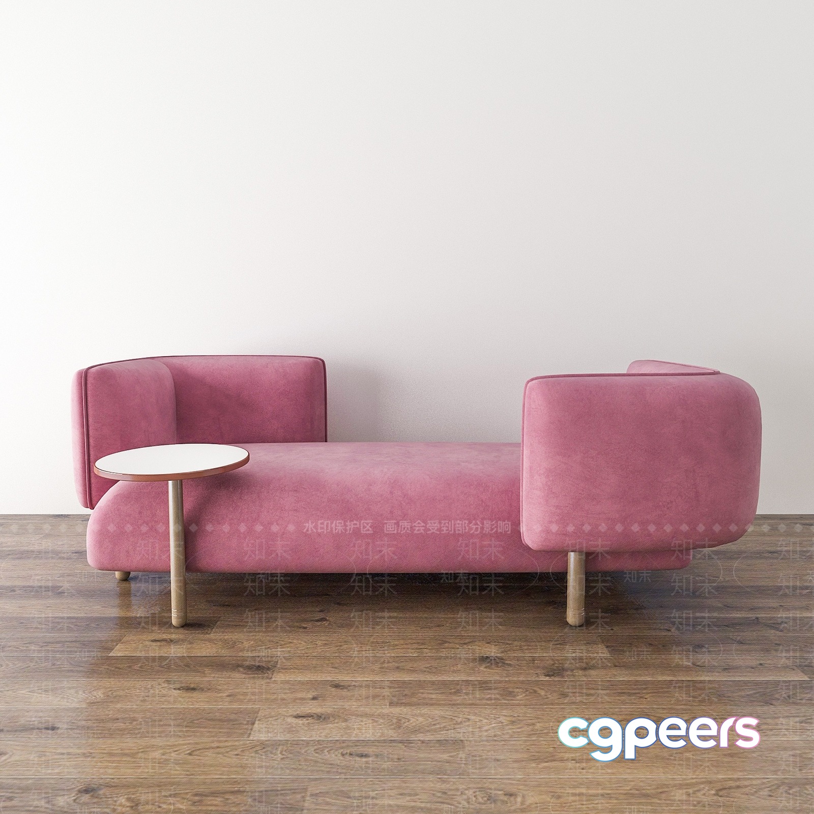 Modern Pink Sofa 3D Model - 16117 - VRAY Render Modern Pink Sofa 3D Model - 16117 - VRAY Render