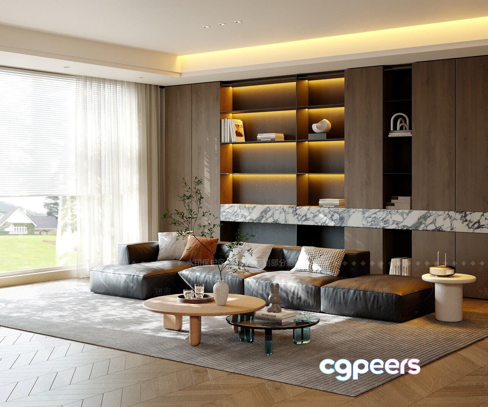 Modern Living Room 3D Model - 12778 - VRAY Render