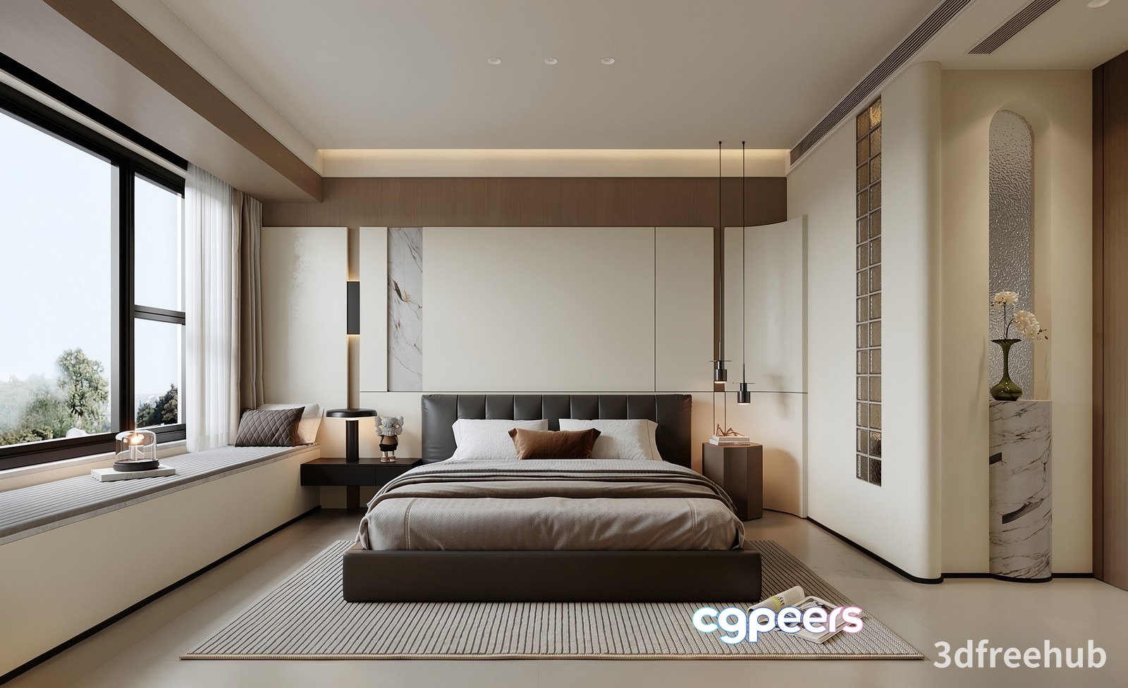 Cozy Modern Bedroom 3D Model - 19416 - VRAY Render