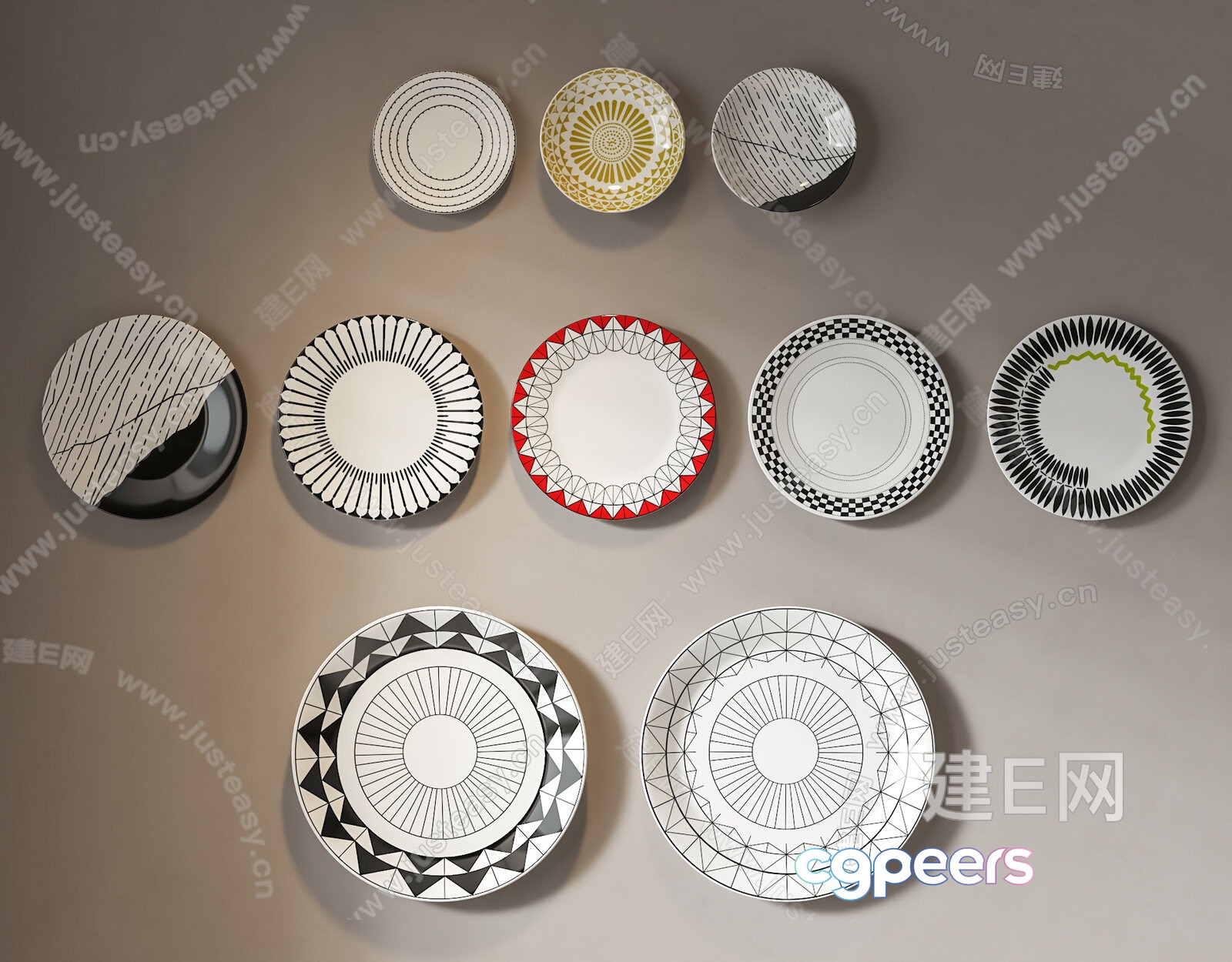 Decorative Wall Plates 3D Model - 427 - VRAY Render Decorative Wall Plates 3D Model - 427 - VRAY Render