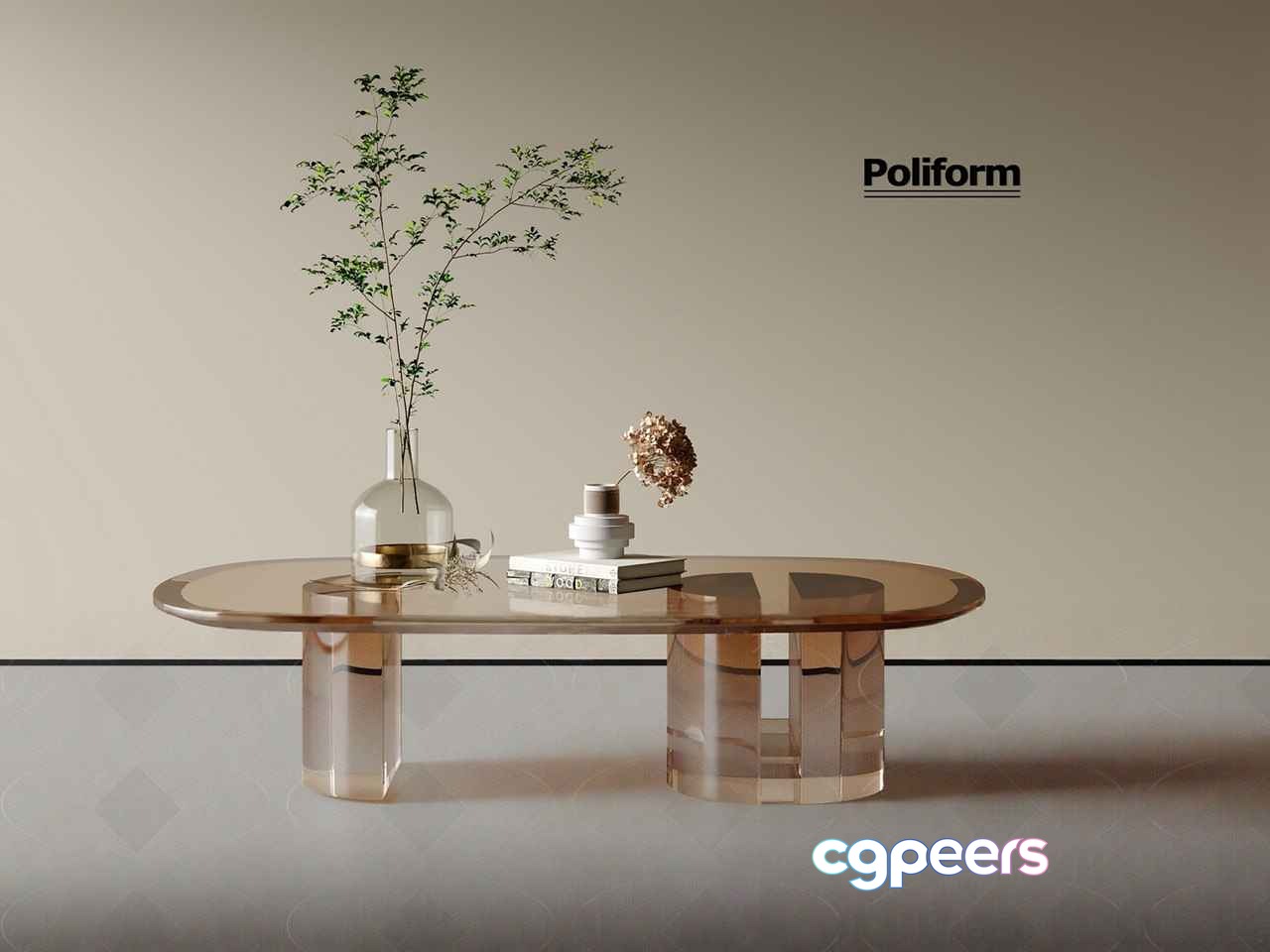 Modern Glass Coffee Table 3D Model - 2963 - VRAY Render
