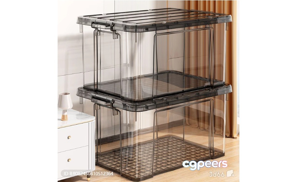 Clear Plastic Storage Bins 3D Model - 1284 - VRAY Render Clear Plastic Storage Bins 3D Model - 1284 - VRAY Render
