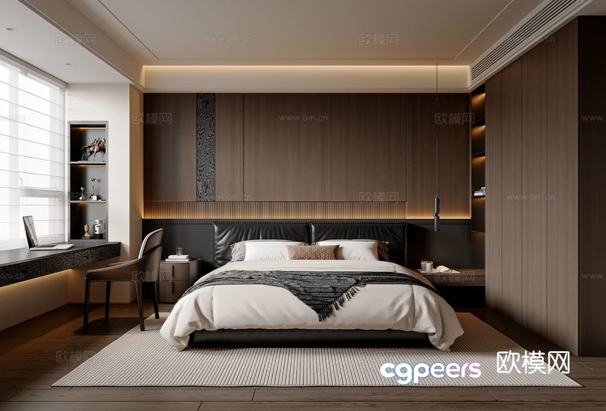 Cozy Bedroom 3D Model - 202 - VRAY Render