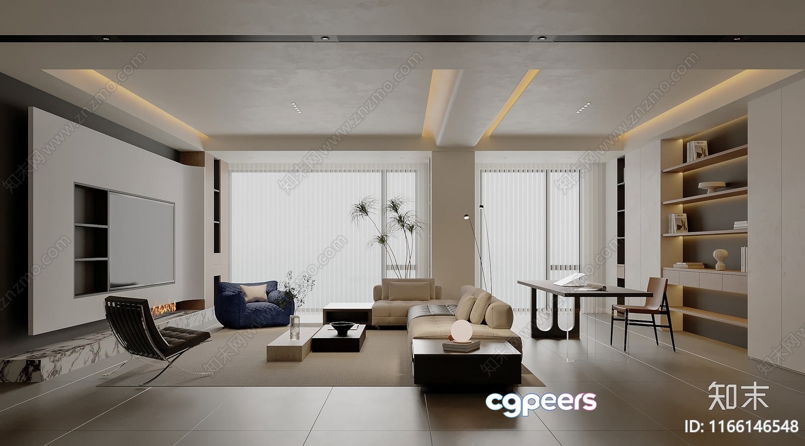 Modern Living Room 3D Model - 11867 - VRAY Render Modern Living Room 3D Model - 11867 - VRAY Render