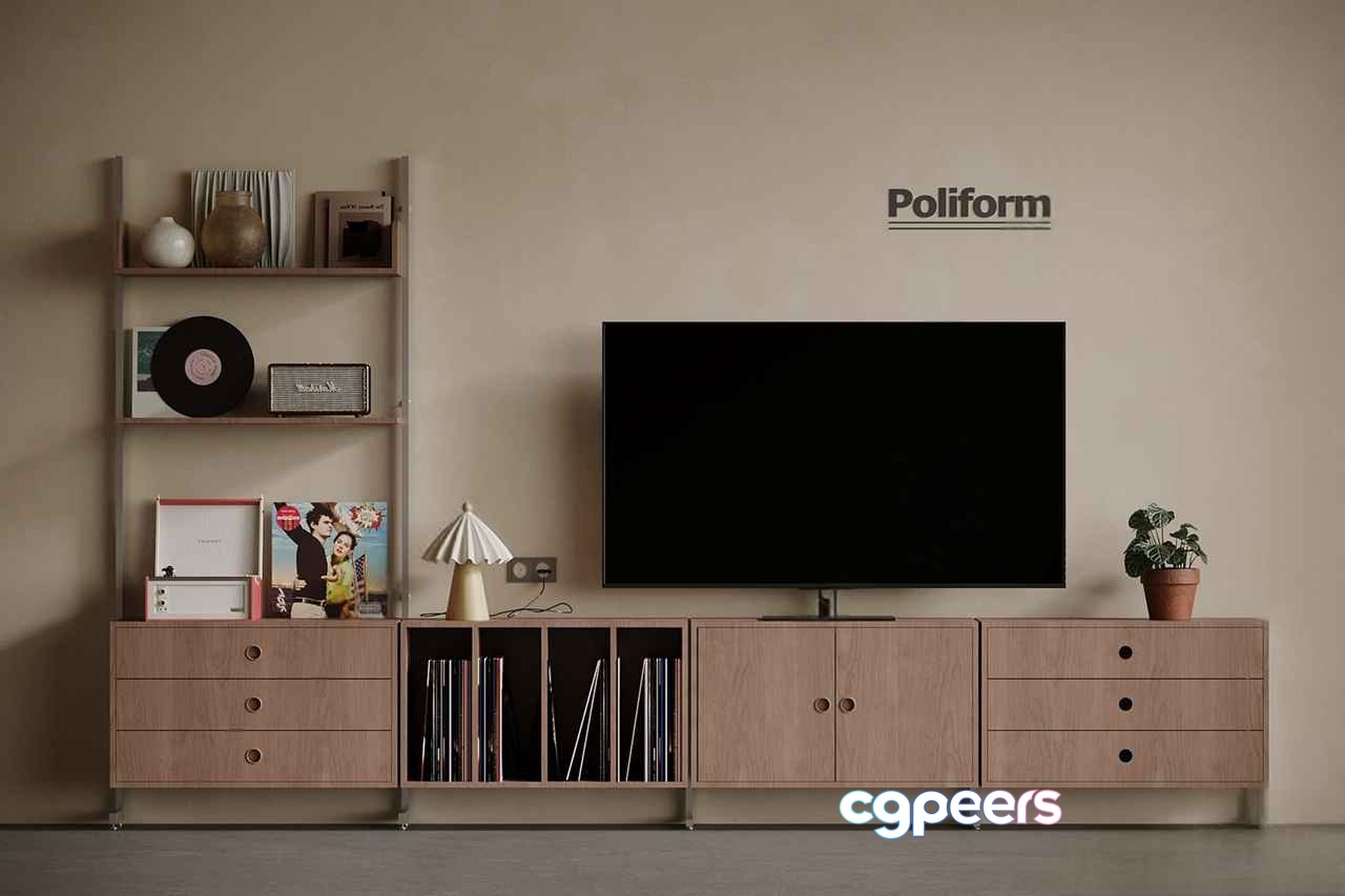 Modern Entertainment Center 3D Model - 16973 - VRAY Render Modern Entertainment Center 3D Model - 16973 - VRAY Render