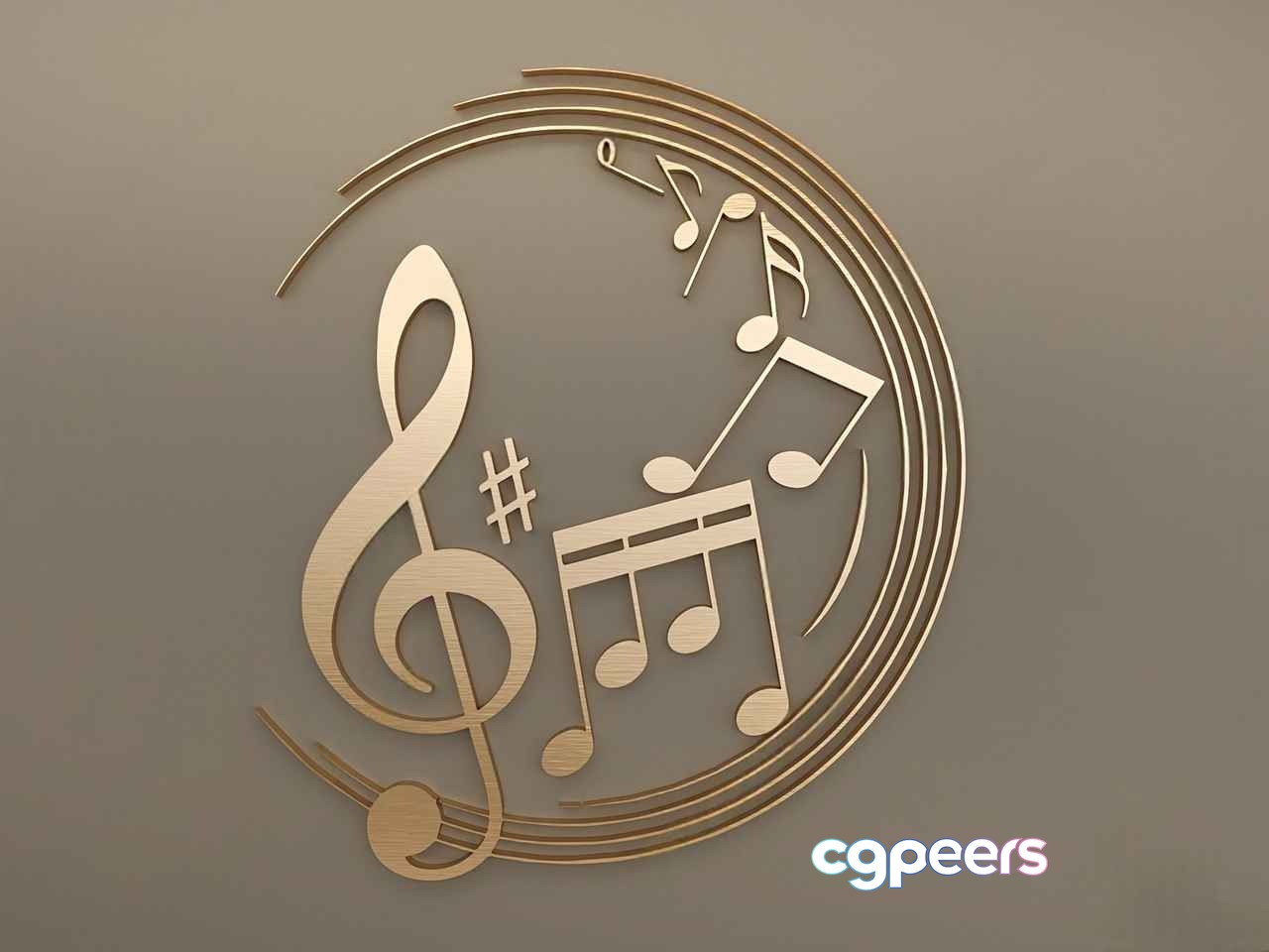Musical Notesthe Image Features A Gold-Colored Design Of Various Musical Notes 3D Model - 5159 - VRAY Render Musical Notesthe Image Features A Gold-Colored Design Of Various Musical Notes 3D Model - 5159 - VRAY Render