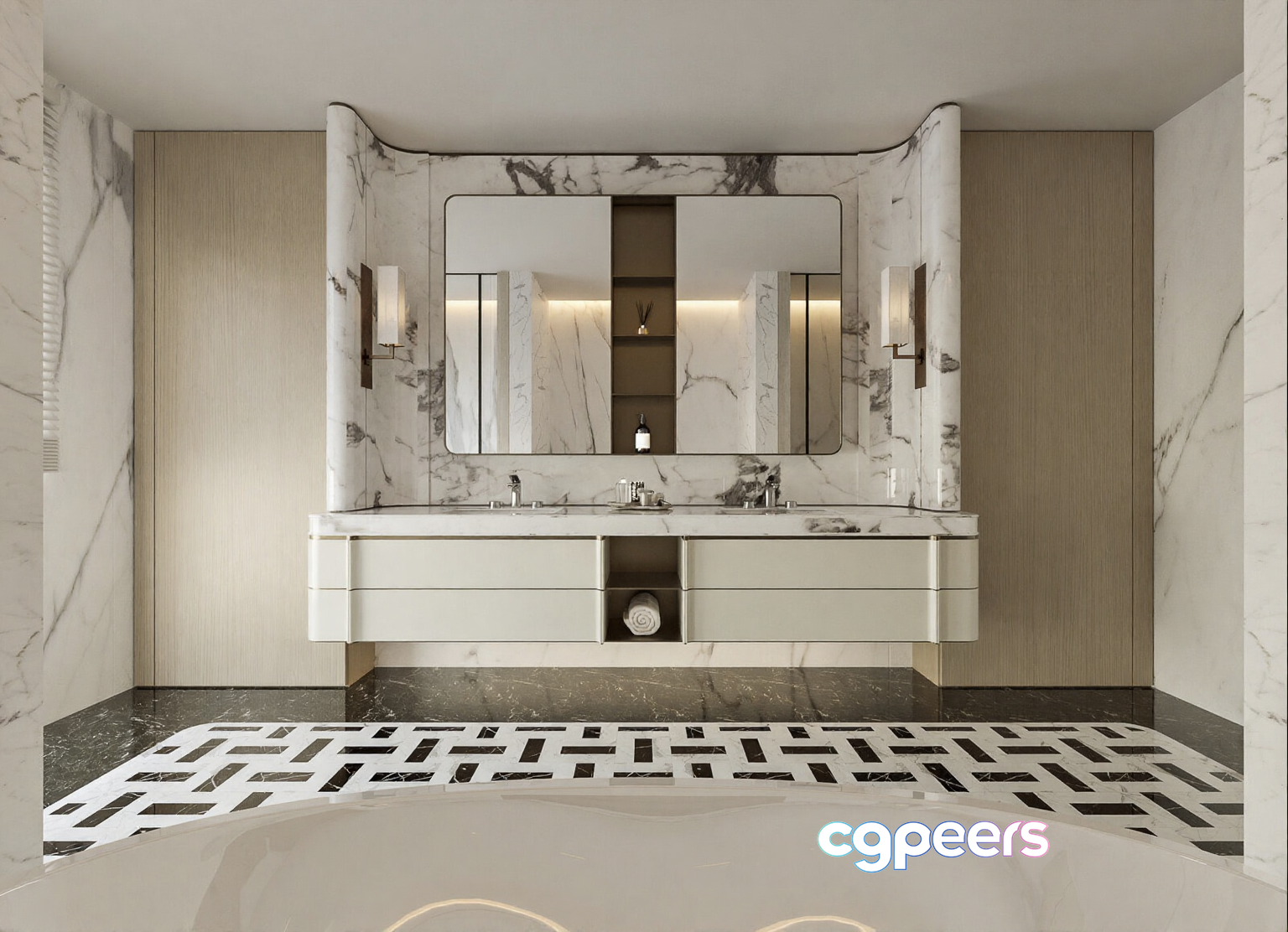 Modern Bathroom Vanity 3D Model - 5922 - CORONA Render