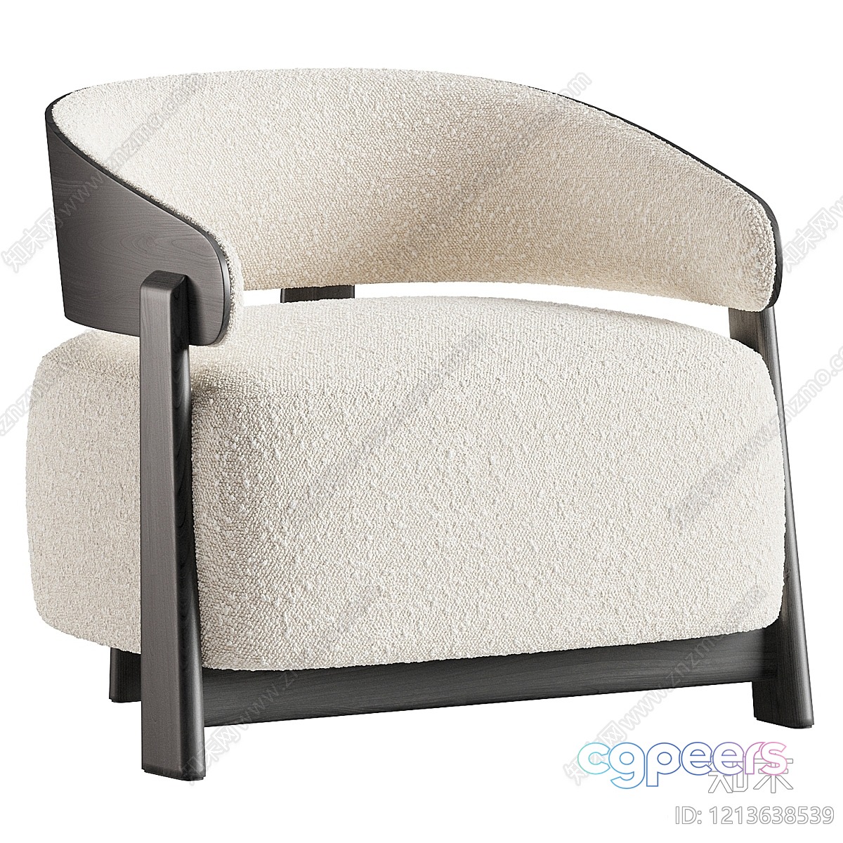 Wooden Armchair With A White Seat 3D Model - 4730 - VRAY Render Wooden Armchair With A White Seat 3D Model - 4730 - VRAY Render