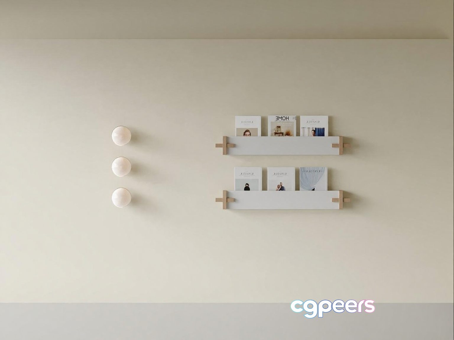 Minimalist White Wall Decor 3D Model - 6901 - VRAY Render