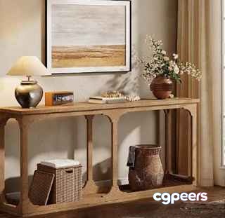 Modern Wooden Console Table 3D Model - 10477 - VRAY Render